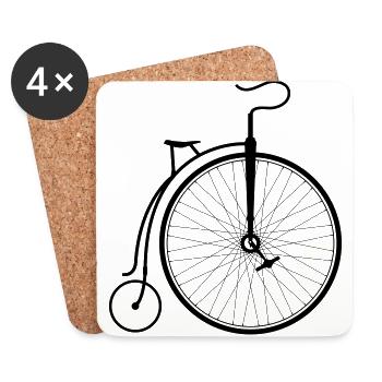 Old bicycle / altes Fahrrad - Untersetzer (4er-Set) - Weiß - Vorne