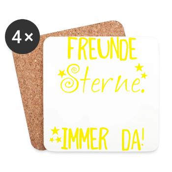 Freunde sind wie Sterne - Untersetzer (4er-Set) - Weiß - Vorne