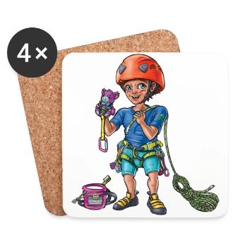 Little baby climber 4 - Coasters (set of 4) - white - Front