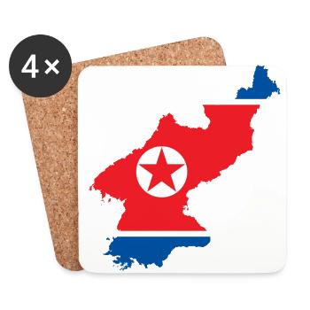 NORDKOREA T-SHIRT - Coasters (set of 4) - white - Front