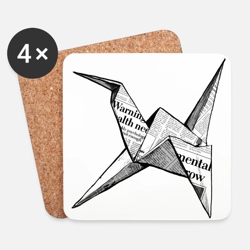 Origami - Untersetzer (4er-Set) - Weiß