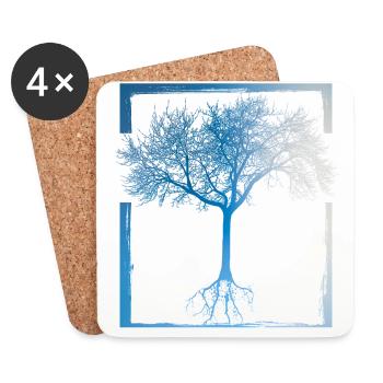 Mutter Natur - Rahmen 02 - Untersetzer (4er-Set) - Weiß - Vorne