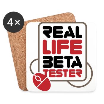 Real Life Beta Testers! - Coasters (set of 4) - white - Front