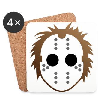 Masque d'un assassin en série - Dessous de verre (lot de 4) - blanc - Devant