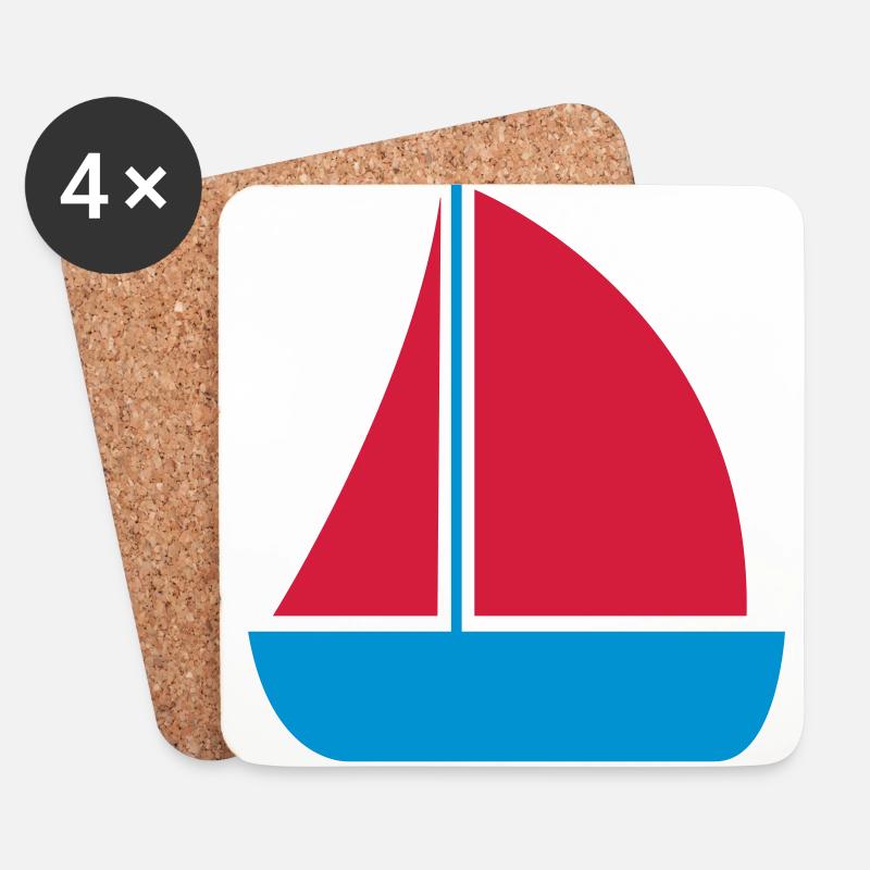 sailboat - Coasters (set of 4) - white