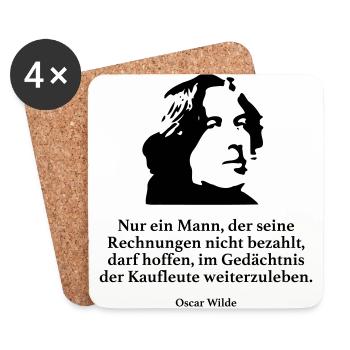 Wilde: Nur ein Mann, der seine Rechnungen nicht b - Untersetzer (4er-Set) - Weiß - Vorne