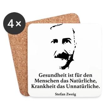 Zweig: Gesundheit ist für den Menschen das Natürl - Untersetzer (4er-Set) - Weiß - Vorne