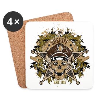 shérif - Dessous de verre (lot de 4) - blanc - Devant