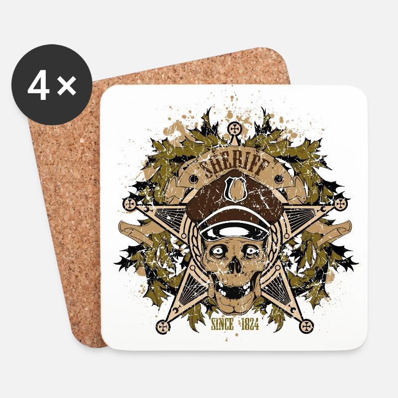 sheriff - Untersetzer (4er-Set) - Weiß