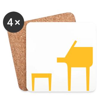 Un musicien de jazz joue sur le piano - Dessous de verre (lot de 4) - blanc - Devant