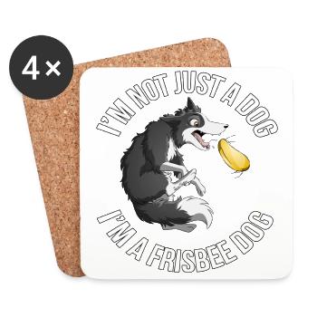I'm a Frisbee Dog - Border - Dessous de verre (lot de 4) - blanc - Devant