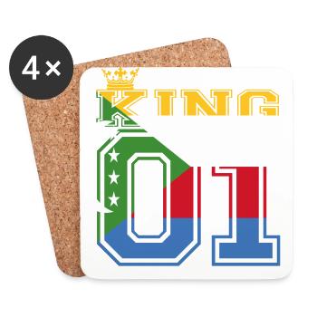 country partner king 01 prince Comoros - Coasters (set of 4) - white - Front