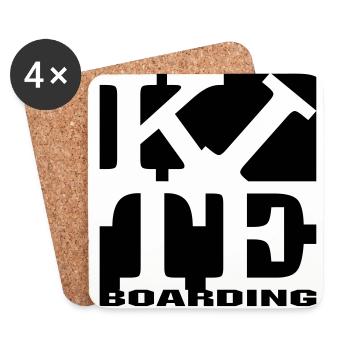 kite Homage to robert Indiana boarding schwarz aus - Untersetzer (4er-Set) - Weiß - Vorne