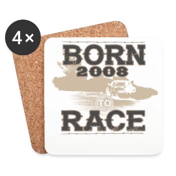 né pour courir la course coureur autoréglage 2008 - Dessous de verre (lot de 4) - blanc - Devant