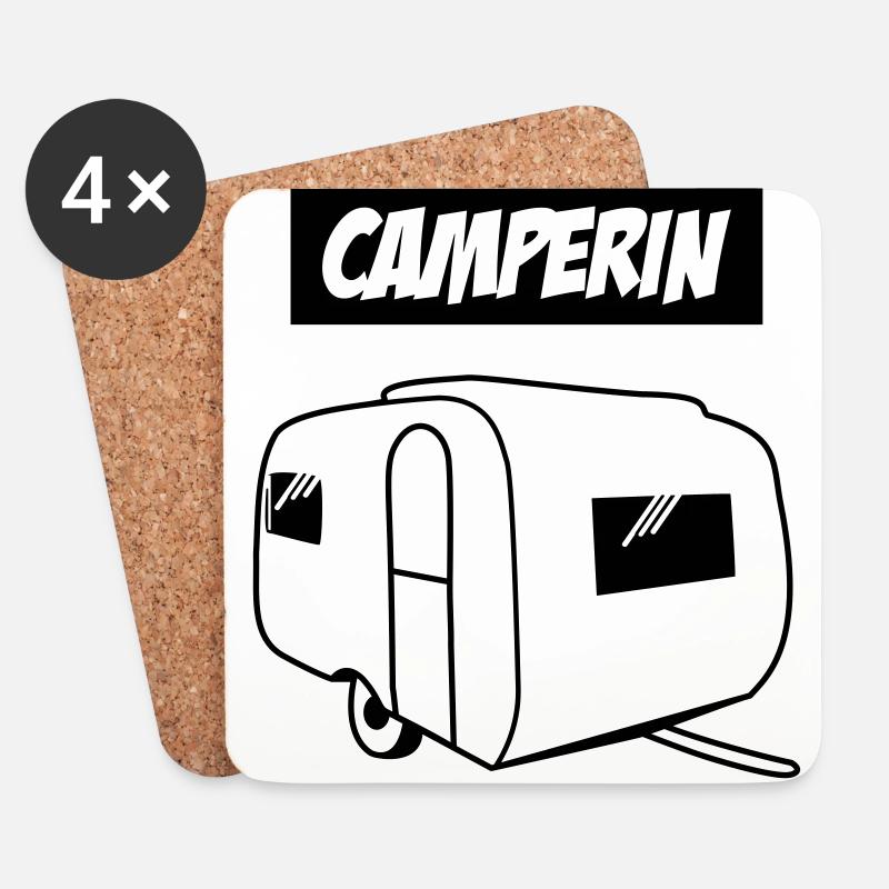 Camperin - Untersetzer (4er-Set) - Weiß