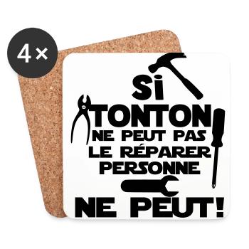 si tonton - Dessous de verre (lot de 4) - blanc - Devant