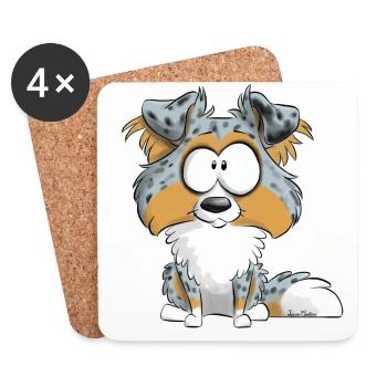 Ich bin Shetland - Blue Merle Tricolor - Untersetzer (4er-Set) - Weiß - Vorne