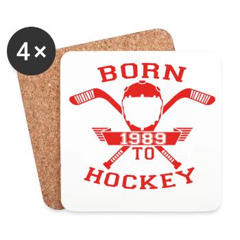 born to hockey geschenk icehockey 1989 - Untersetzer (4er-Set) - Weiß - Vorne