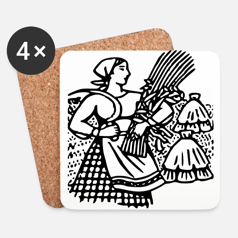 corn corn maize cereal veggie vegetables vegetables - Coasters (set of 4) - white