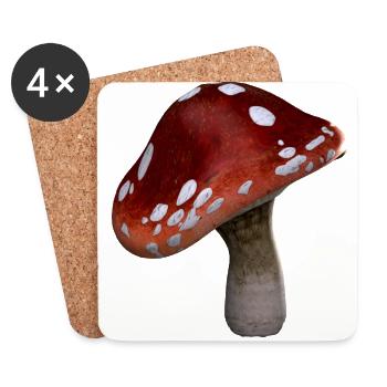pilze mushrooms fungi veggie gemuese vegetables14 - Untersetzer (4er-Set) - Weiß - Vorne