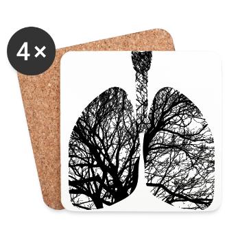 Nature lung tree - Coasters (set of 4) - white - Front