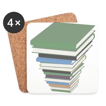 reading books reader reading books78 - Coasters (set of 4) - white - Front