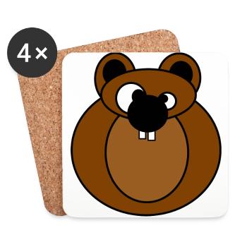 Eichhörnchen - Untersetzer (4er-Set) - Weiß - Vorne