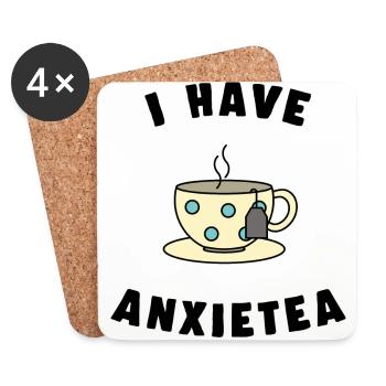 Ich habe ANXIETEA Tee - Untersetzer (4er-Set) - Weiß - Vorne