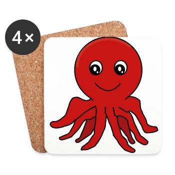 tintenfisch giant octopus krake kalmar sepien fish - Untersetzer (4er-Set) - Weiß - Vorne