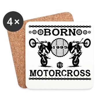 born to motorcross motorcycle gift 1995 - Coasters (set of 4) - white - Front