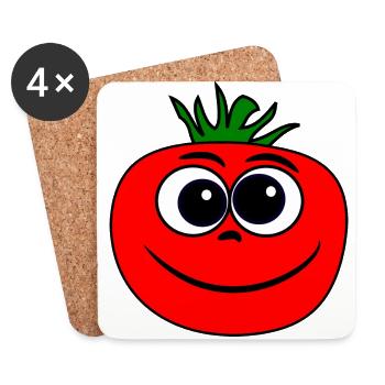 tomate - Dessous de verre (lot de 4) - blanc - Devant