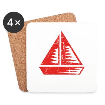 sport geschenk hobby christmas selgeln segelschiff - Untersetzer (4er-Set) - Weiß - Vorne