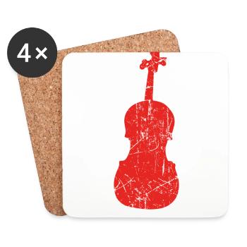 sport geschenk hobby christmas TUBA TROMPETE fiddl - Untersetzer (4er-Set) - Weiß - Vorne