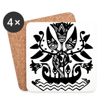 Antik Tattoo - Untersetzer (4er-Set) - Weiß - Vorne