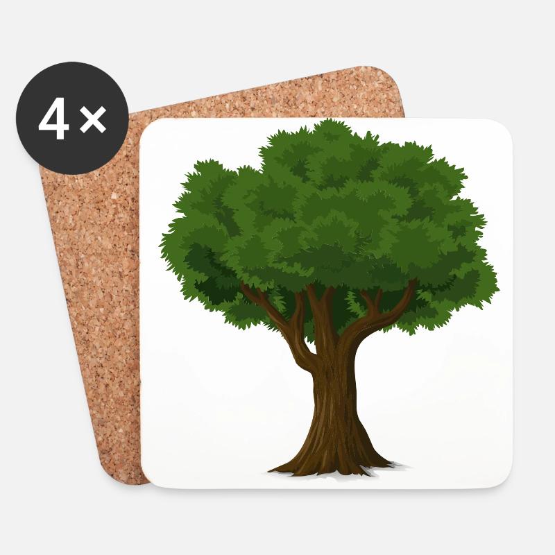 Baum / Bäume - Wald Natur Baum des Lebens - Untersetzer (4er-Set) - Weiß