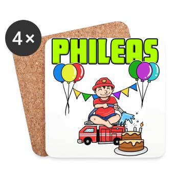 cadeau sapeurs-pompiers Phileas - Dessous de verre (lot de 4) - blanc - Devant