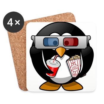 Kino Pinguin - Dessous de verre (lot de 4) - blanc - Devant