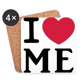 I Love Me Herz Logo - Untersetzer (4er-Set) - Weiß - Vorne