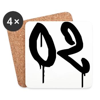 Graffiti : 02 - Untersetzer (4er-Set) - Weiß - Vorne