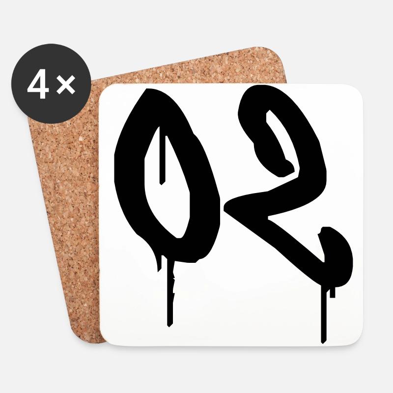 Graffiti : 02 - Untersetzer (4er-Set) - Weiß