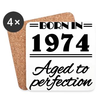 Born in 1974 Aged to perfection - Untersetzer (4er-Set) - Weiß - Vorne