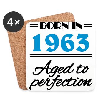 Born in 1963 Aged to perfection - Coasters (set of 4) - white - Front