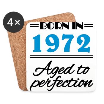 Born in 1972 Aged to perfection - Coasters (set of 4) - white - Front