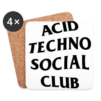 Acid Techno Social Club - Coasters (set of 4) - white - Front