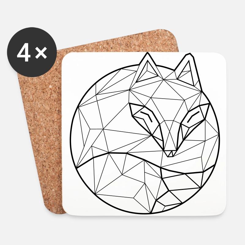 Fox Graph - Coasters (set of 4) - white