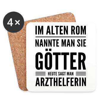 Arzthelferin T-Shirt Geschenk - Untersetzer (4er-Set) - Weiß - Vorne