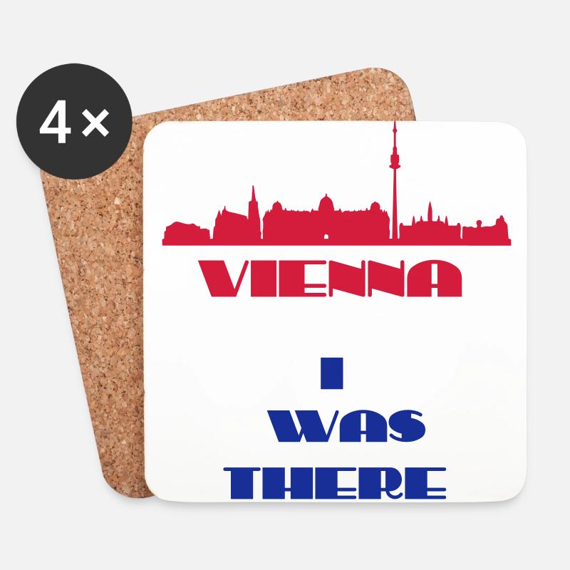 Ich war dort Wien - Untersetzer (4er-Set) - Weiß