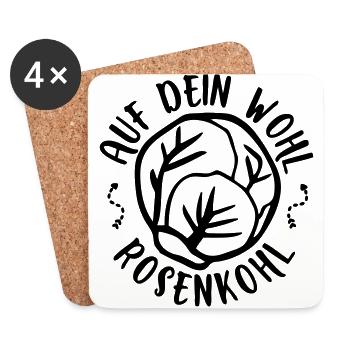 rosenkohl - Untersetzer (4er-Set) - Weiß - Vorne