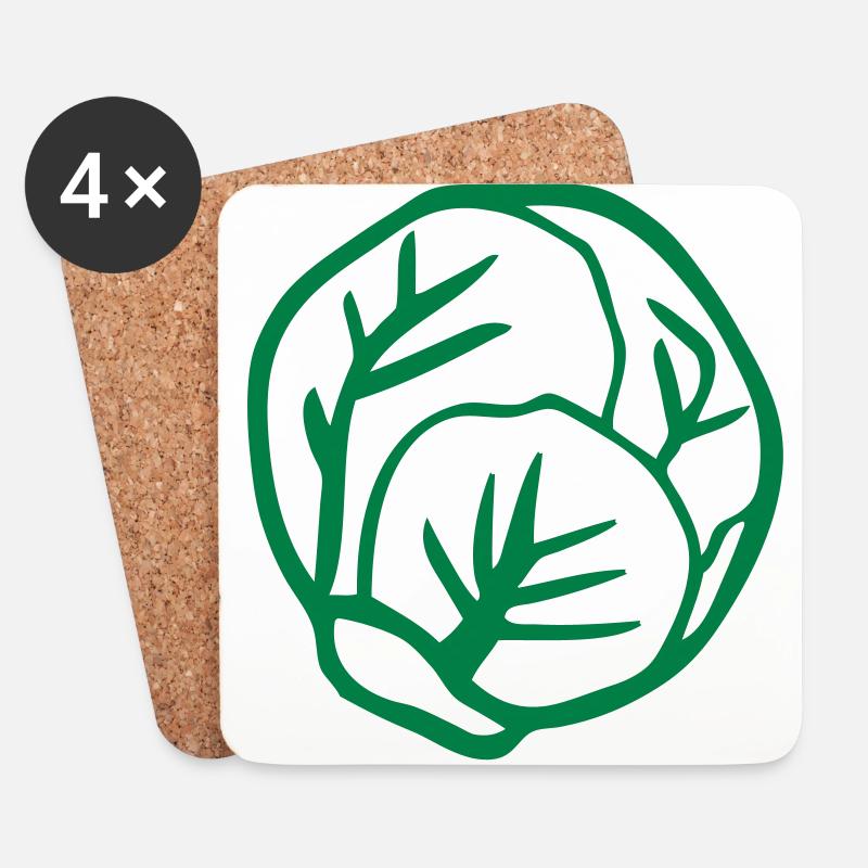 rosenkohl - Untersetzer (4er-Set) - Weiß