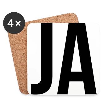 Ja - Untersetzer (4er-Set) - Weiß - Vorne